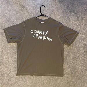 Marcelo Burlon Men's Olive Graphic Tee